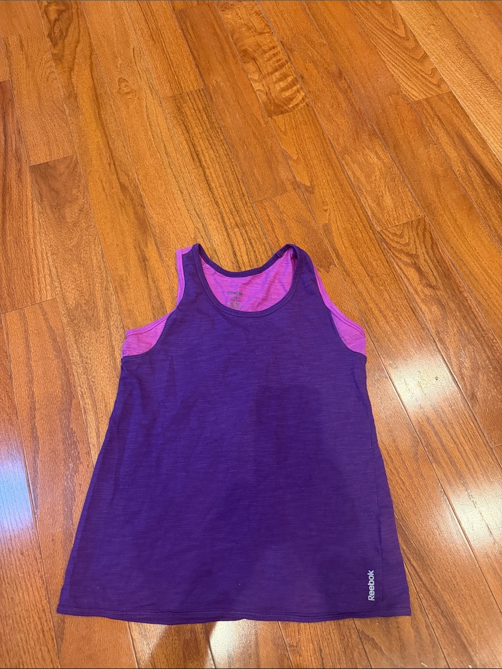 Reebok Girls Purple Tank Top with Pink Trim